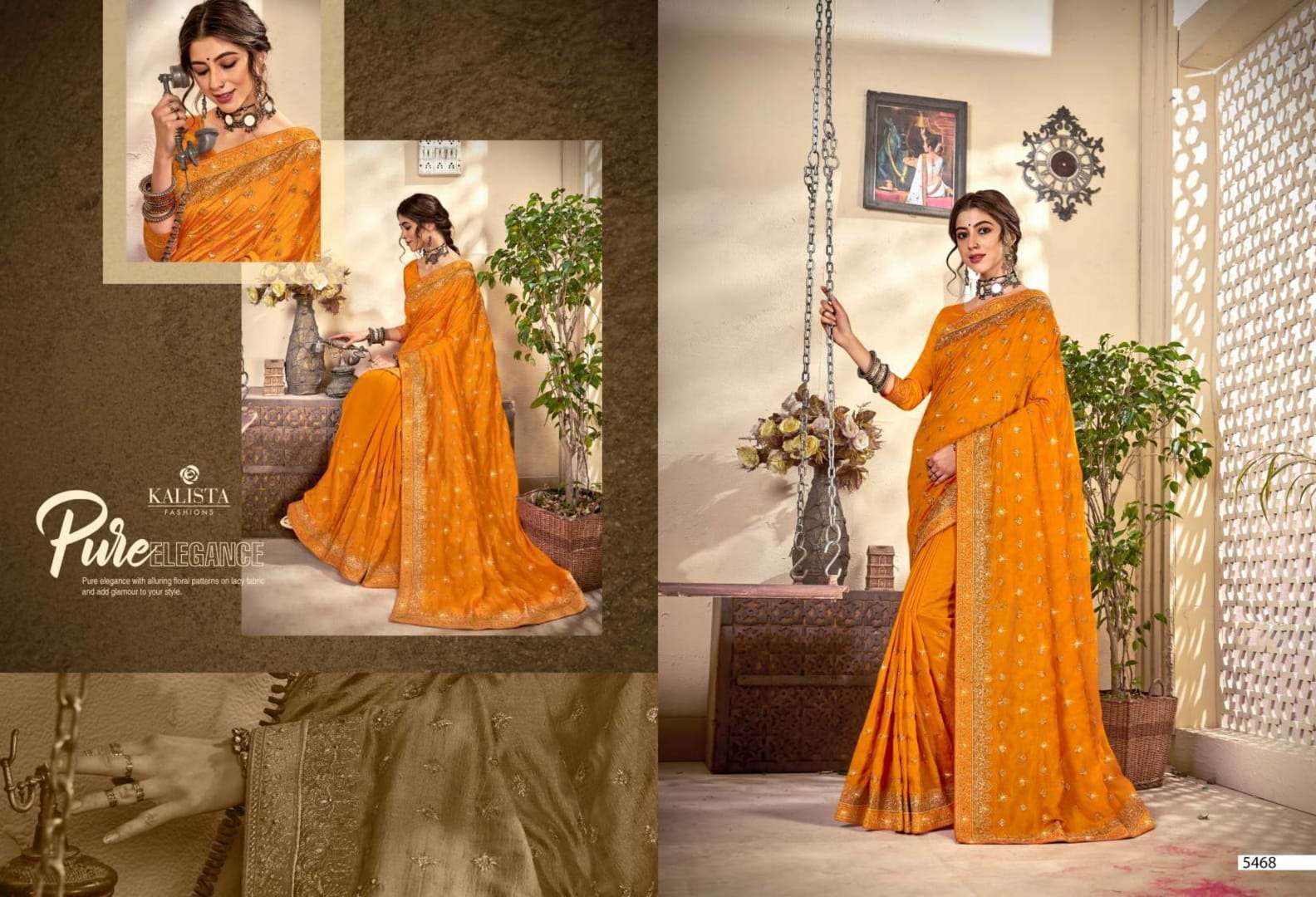 Kalista harshita series 5468-5475 heavy vichitra saree