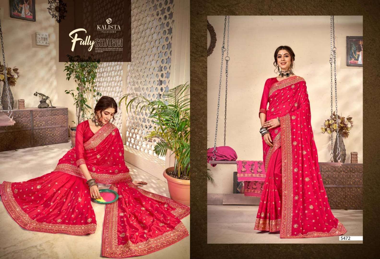 Kalista harshita series 5468-5475 heavy vichitra saree