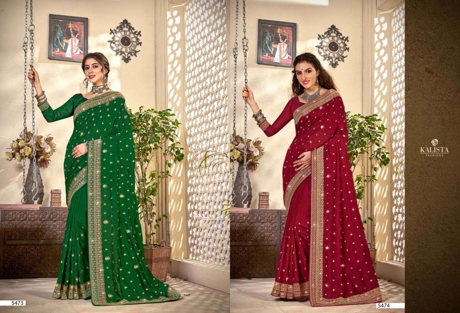 Kalista harshita series 5468-5475 heavy vichitra saree