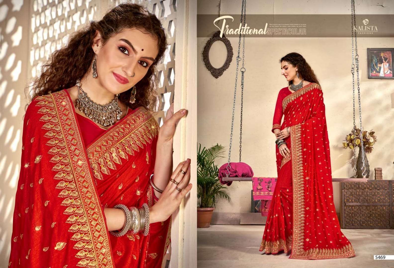 Kalista harshita series 5468-5475 heavy vichitra saree