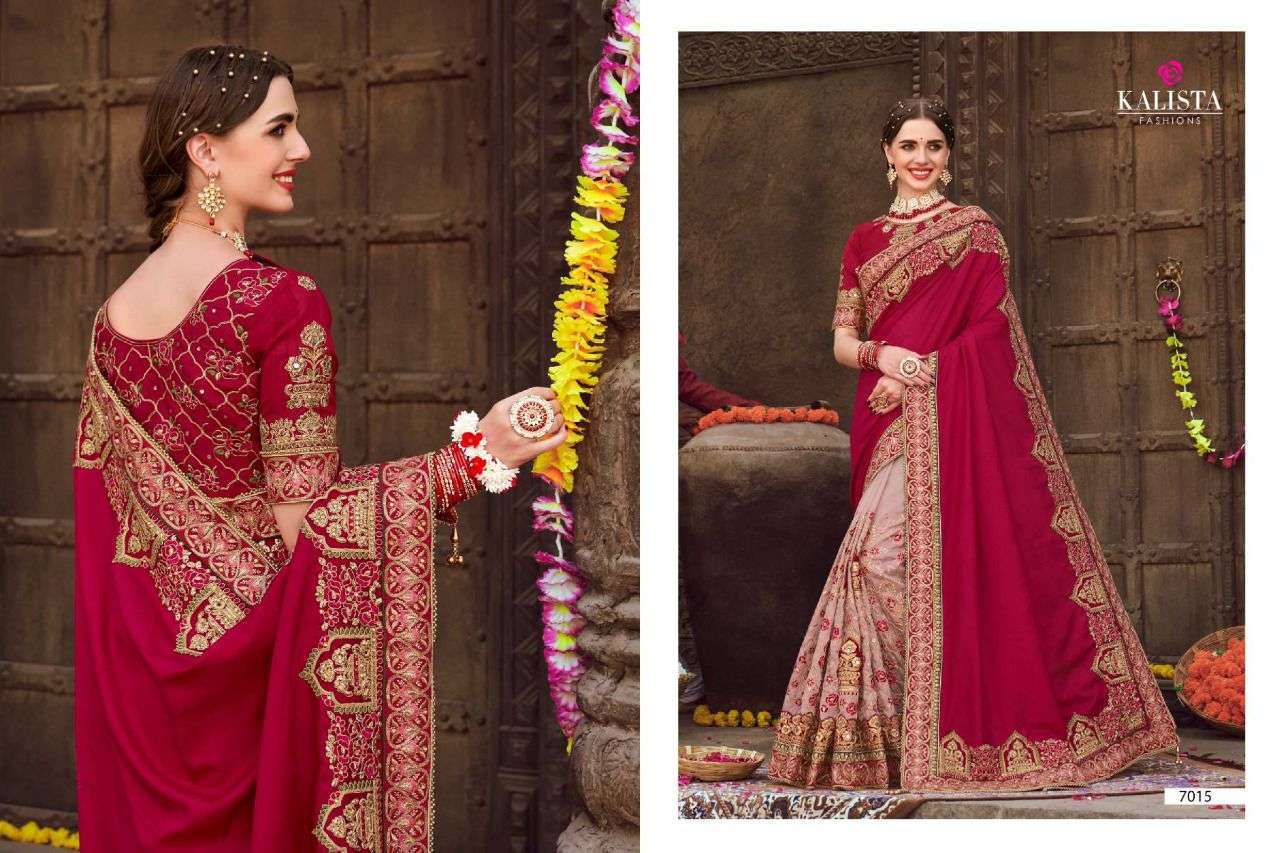 kalista khwaab vol 19 series 7012-7017 fancy fabric saree