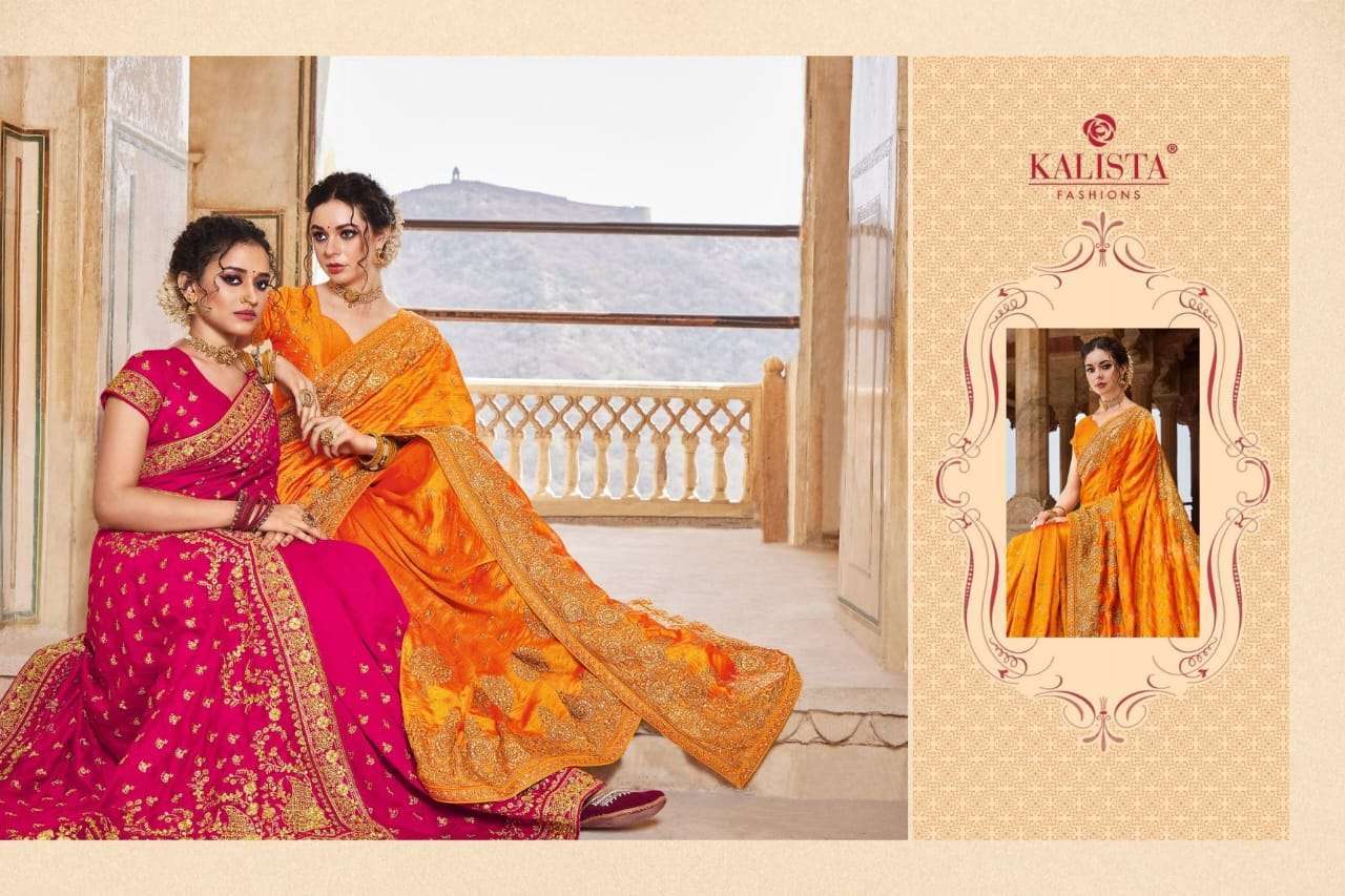 kalista virasat gold vol 3 series series 55013-55018 blooming silk saree