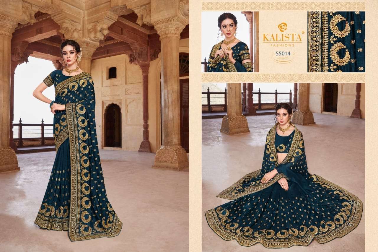 kalista virasat gold vol 3 series series 55013-55018 blooming silk saree