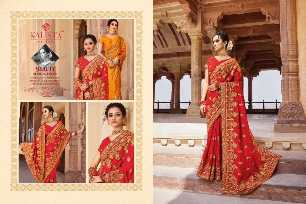 kalista virasat gold vol 3 series series 55013-55018 blooming silk saree