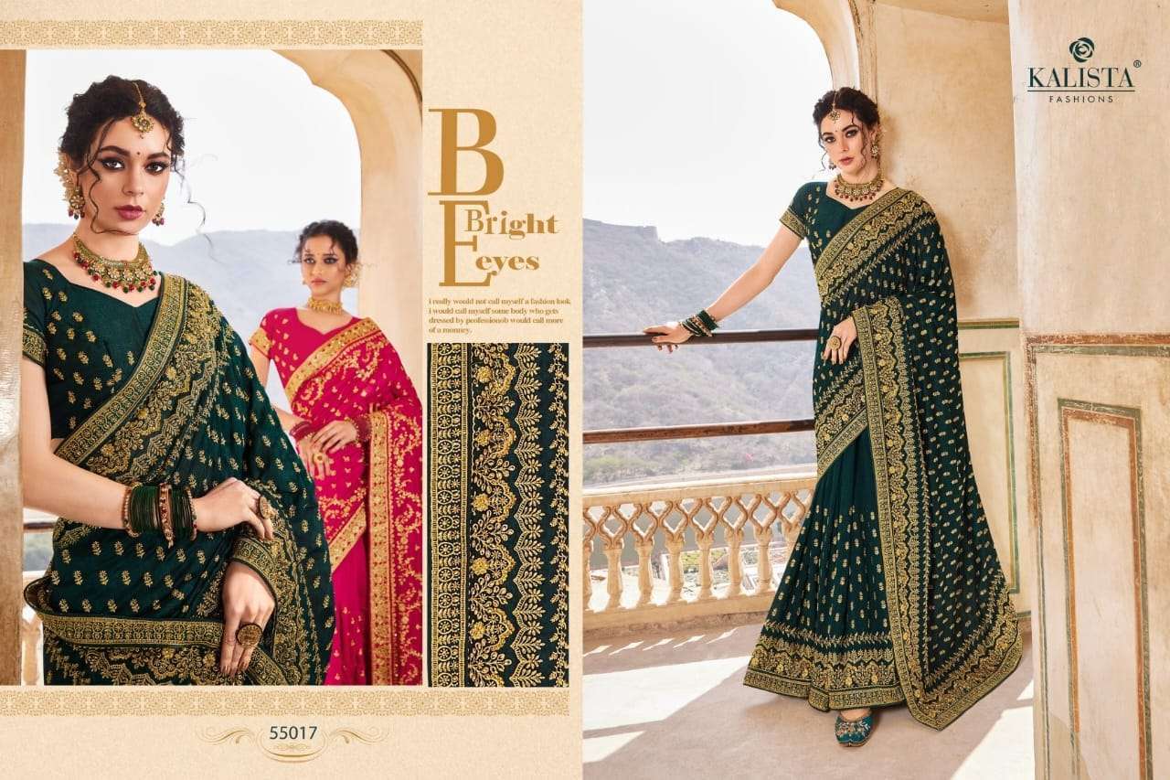 kalista virasat gold vol 3 series series 55013-55018 blooming silk saree