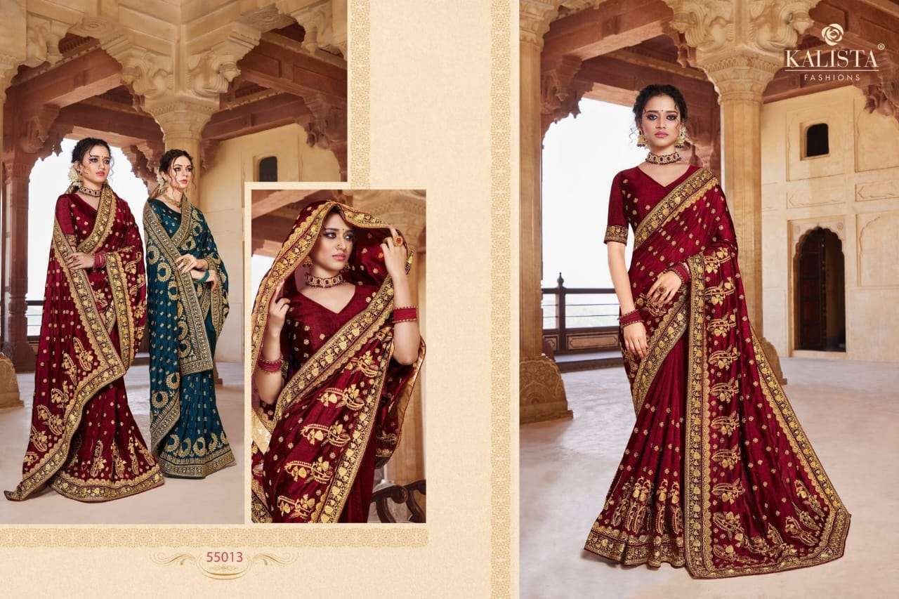 kalista virasat gold vol 3 series series 55013-55018 blooming silk saree