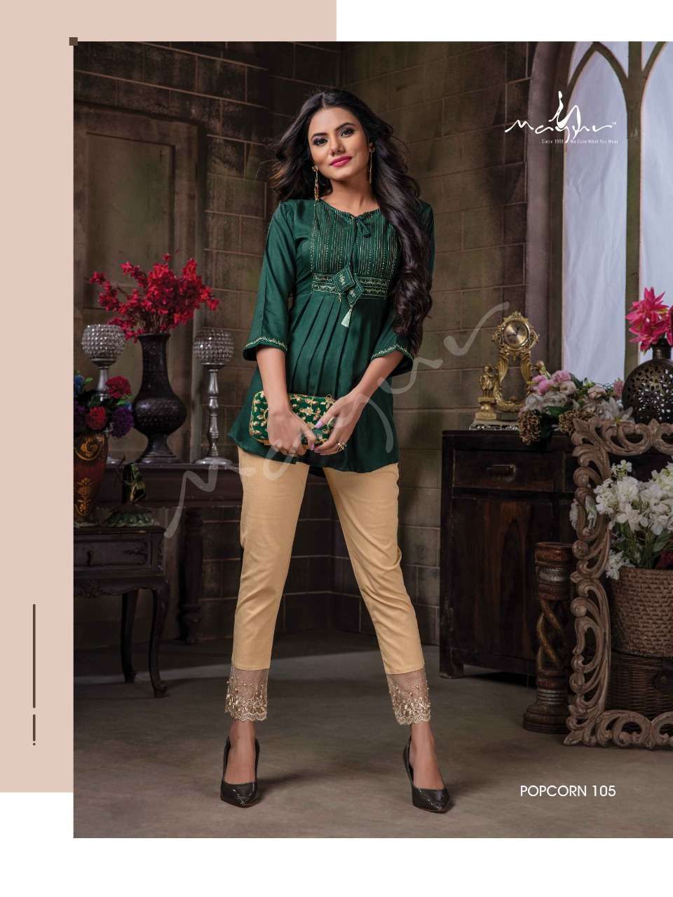 Mayur popcorn series 101-108 liva based rayon kurti 