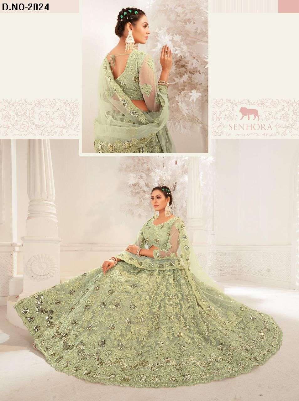SENHORA ENGAGEMENT BRIDAL HERITAGE VOL-9 DESIGNER NET LEHENGA 