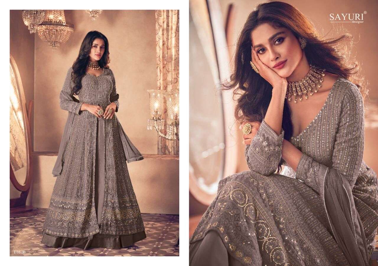 AASHIRWAD SAYURI NOOR 122 COLOR DESIGNER HEAVY  FAUX GEORGETTE SUIT