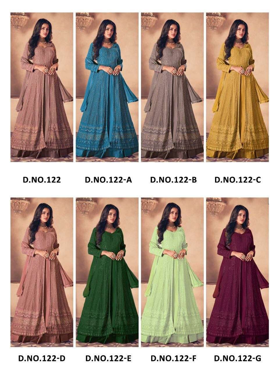 AASHIRWAD SAYURI NOOR 122 COLOR DESIGNER HEAVY  FAUX GEORGETTE SUIT