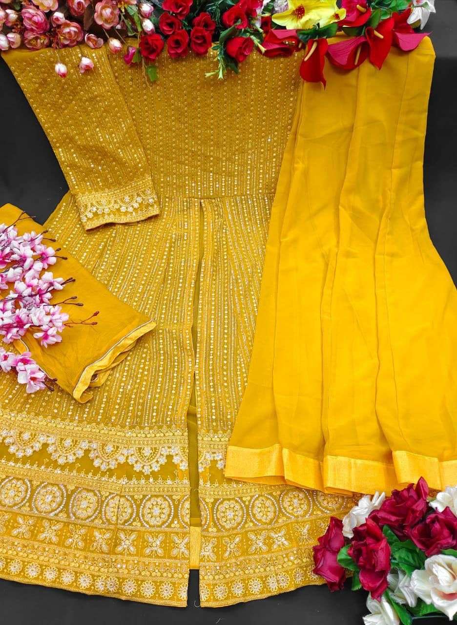 AASHIRWAD SAYURI NOOR 122 COLOR DESIGNER HEAVY  FAUX GEORGETTE SUIT