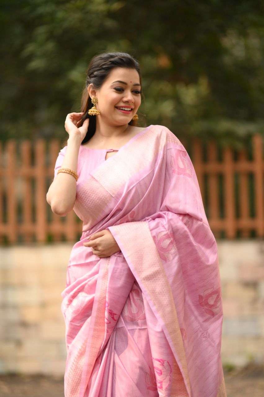 BT-10 DESIGNER SOFT MULBERRY SILK WEAVING PASTEL COLOR SAREE 