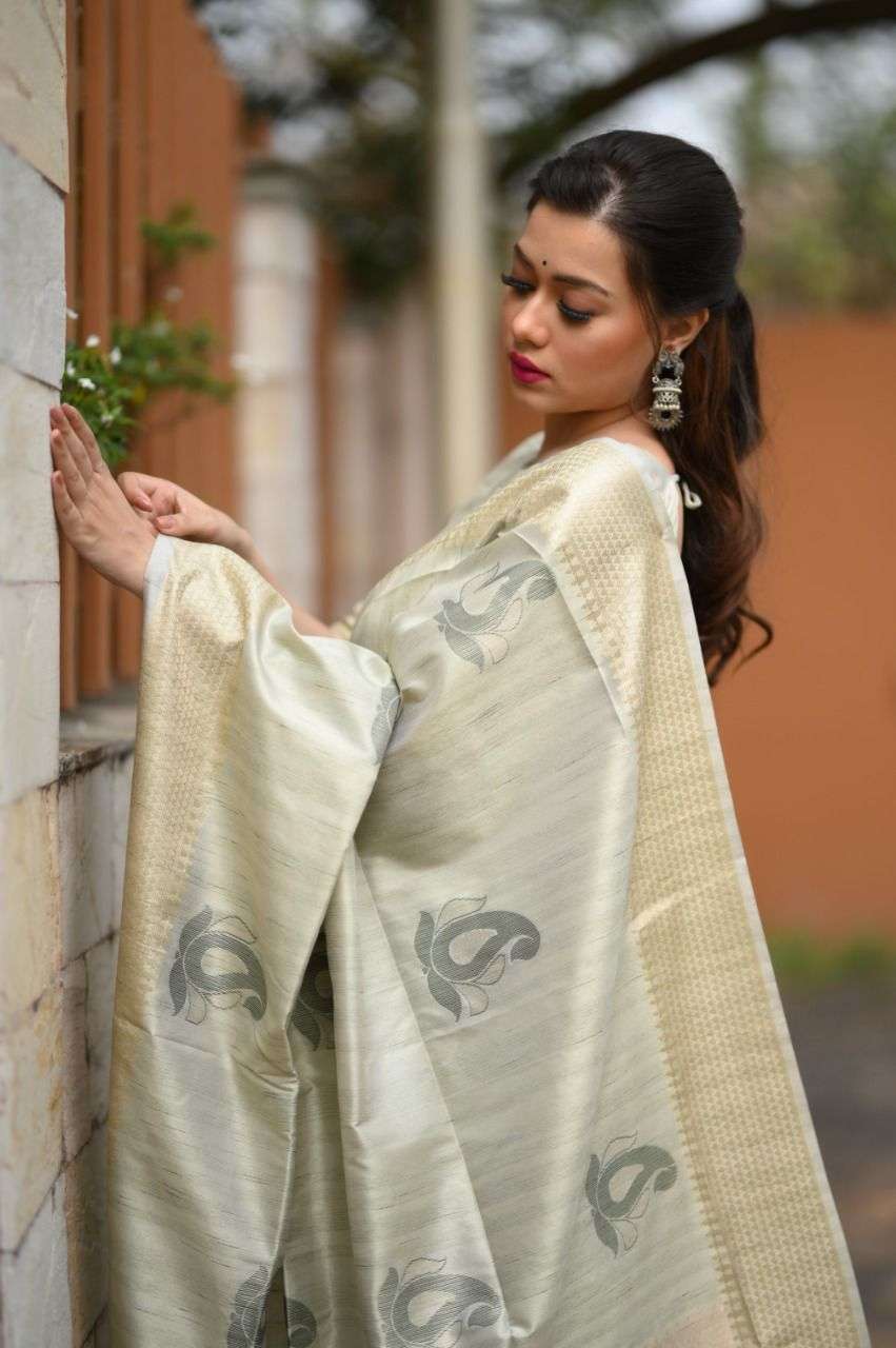 BT-10 DESIGNER SOFT MULBERRY SILK WEAVING PASTEL COLOR SAREE 