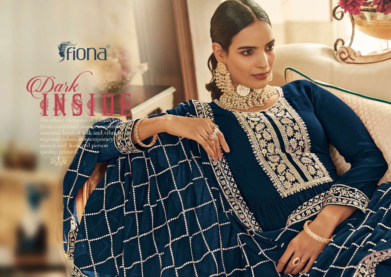 fiona sachi series 51000 real georgette free size stitch suit 