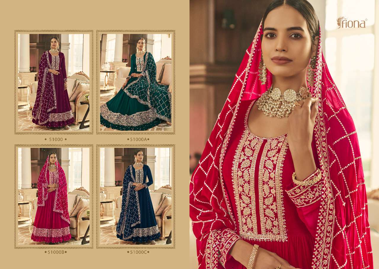 fiona sachi series 51000 real georgette free size stitch suit 