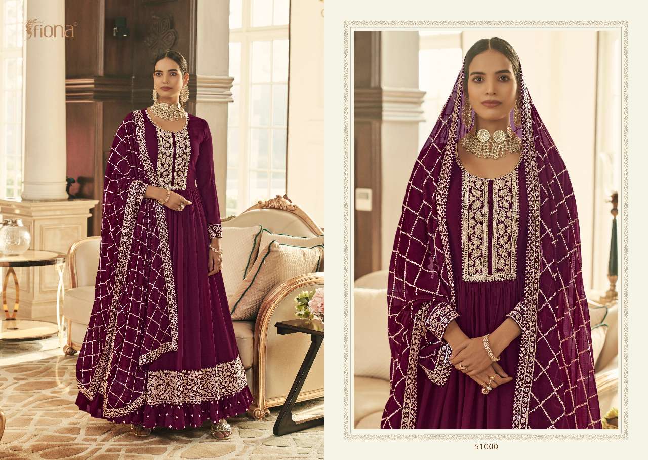 fiona sachi series 51000 real georgette free size stitch suit 