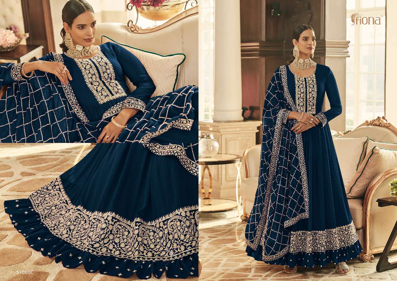 fiona sachi series 51000 real georgette free size stitch suit 