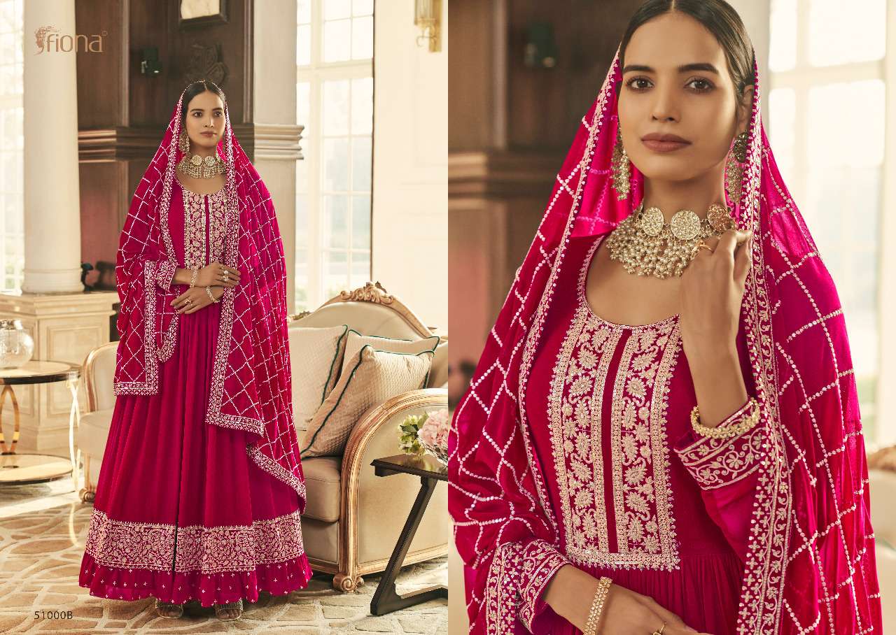 fiona sachi series 51000 real georgette free size stitch suit 