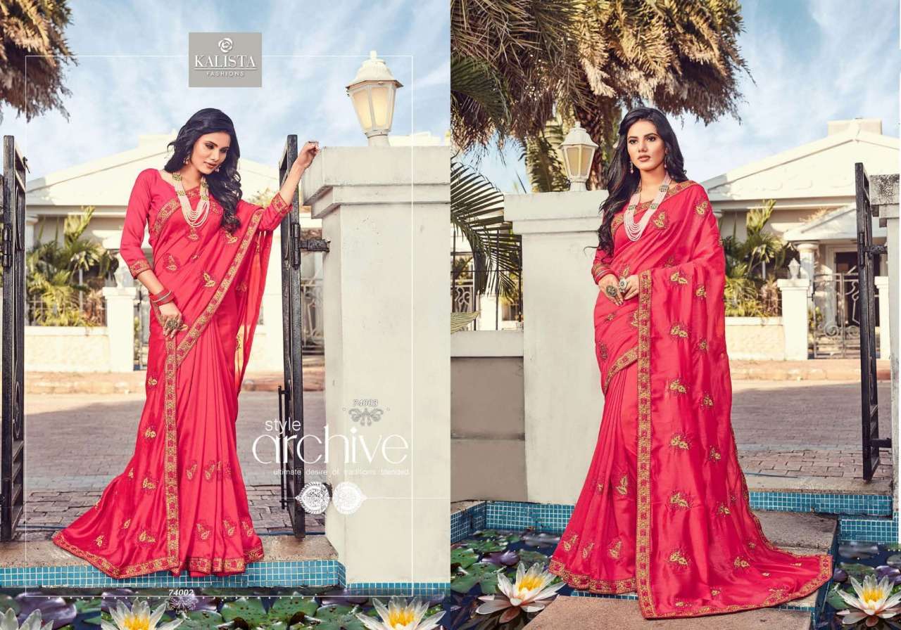Kalista Mubarak series 74001-74006 vichitra silk saree