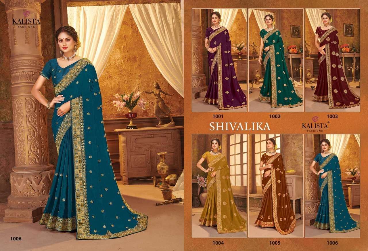 kalista shivalika series 1001-1006 vichitra silk saree