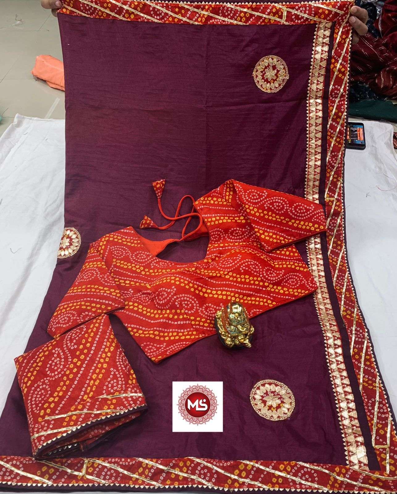 MS BRAND BANDHEJ DESIGNER BANGLORI SILK SAREE 