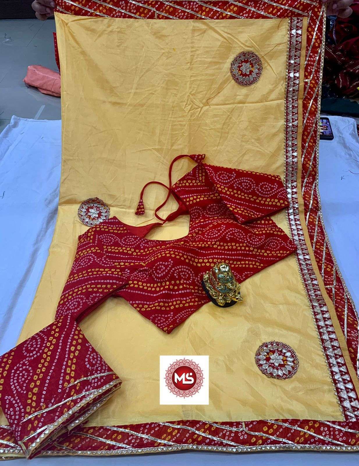 MS BRAND BANDHEJ DESIGNER BANGLORI SILK SAREE 