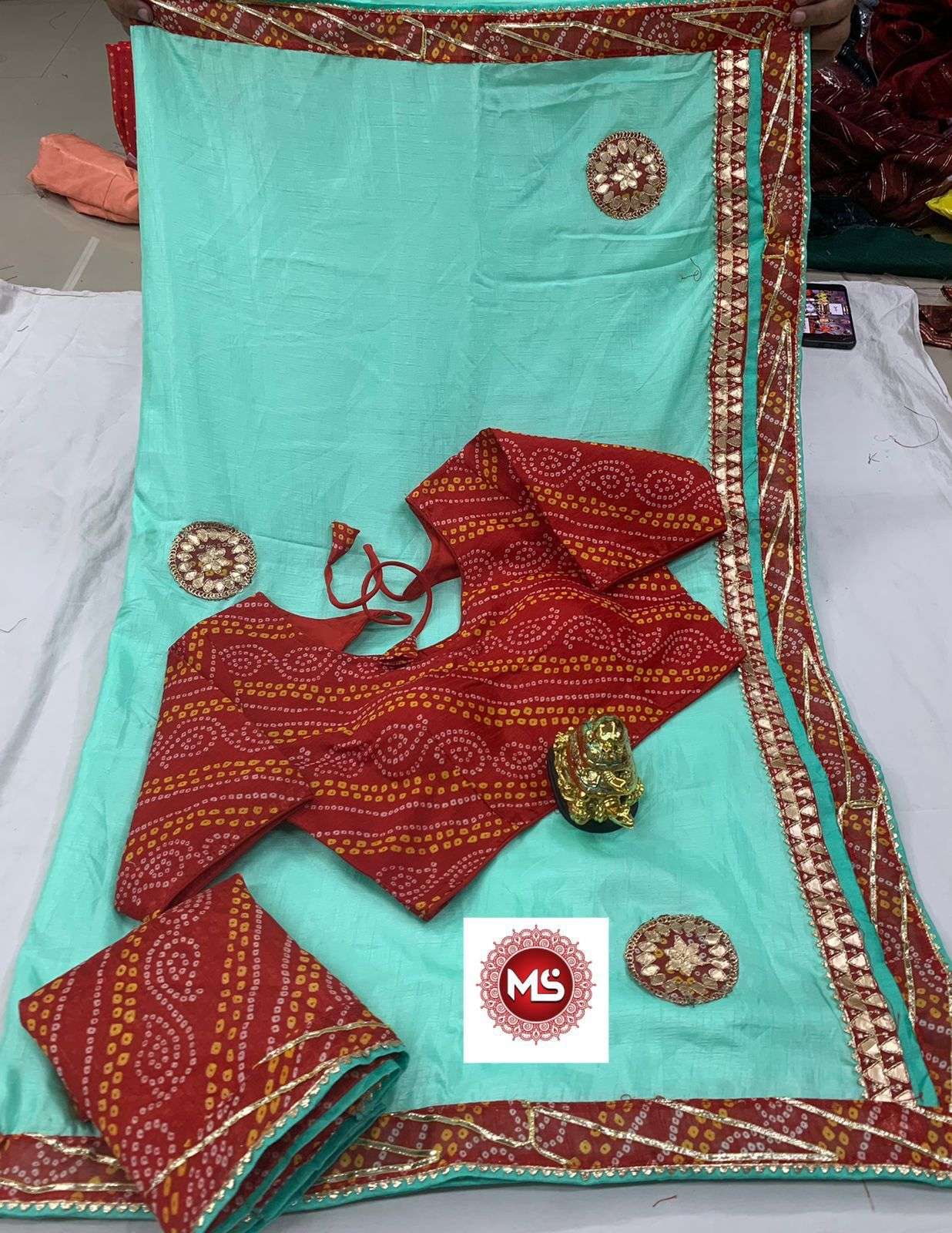 MS BRAND BANDHEJ DESIGNER BANGLORI SILK SAREE 
