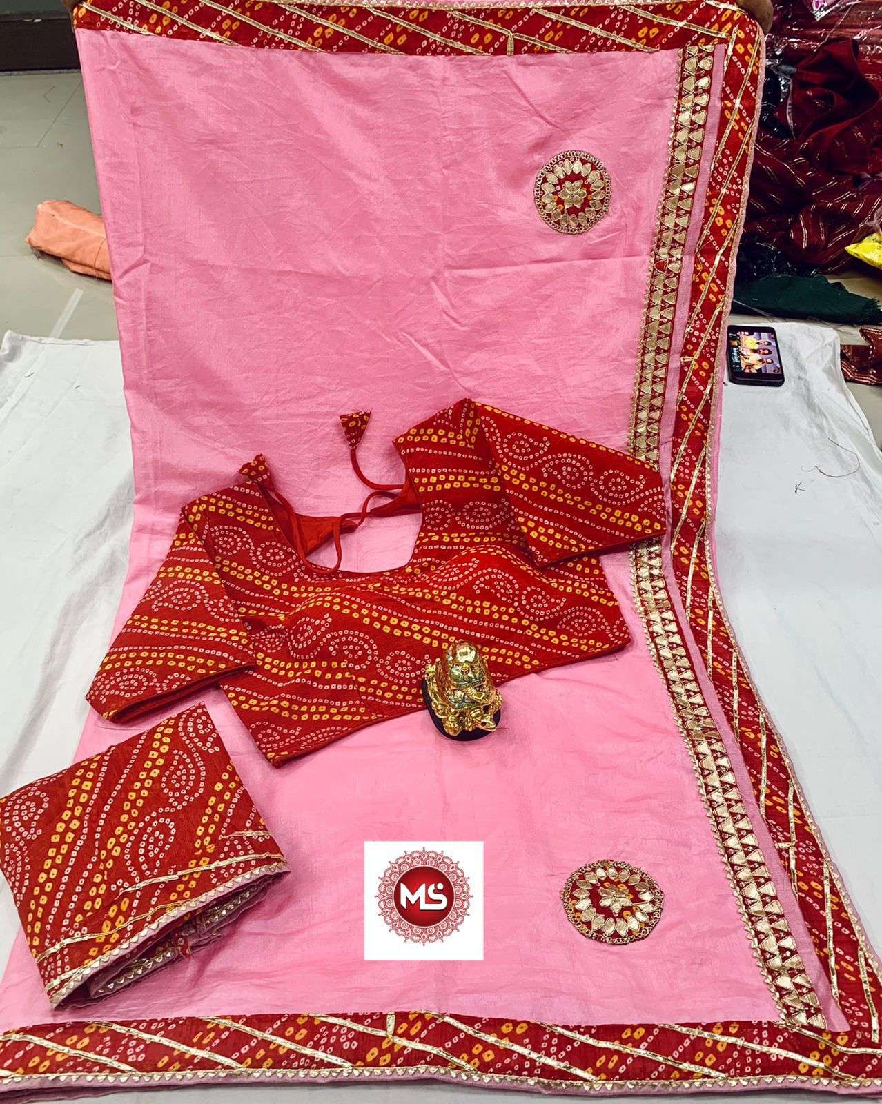 MS BRAND BANDHEJ DESIGNER BANGLORI SILK SAREE 
