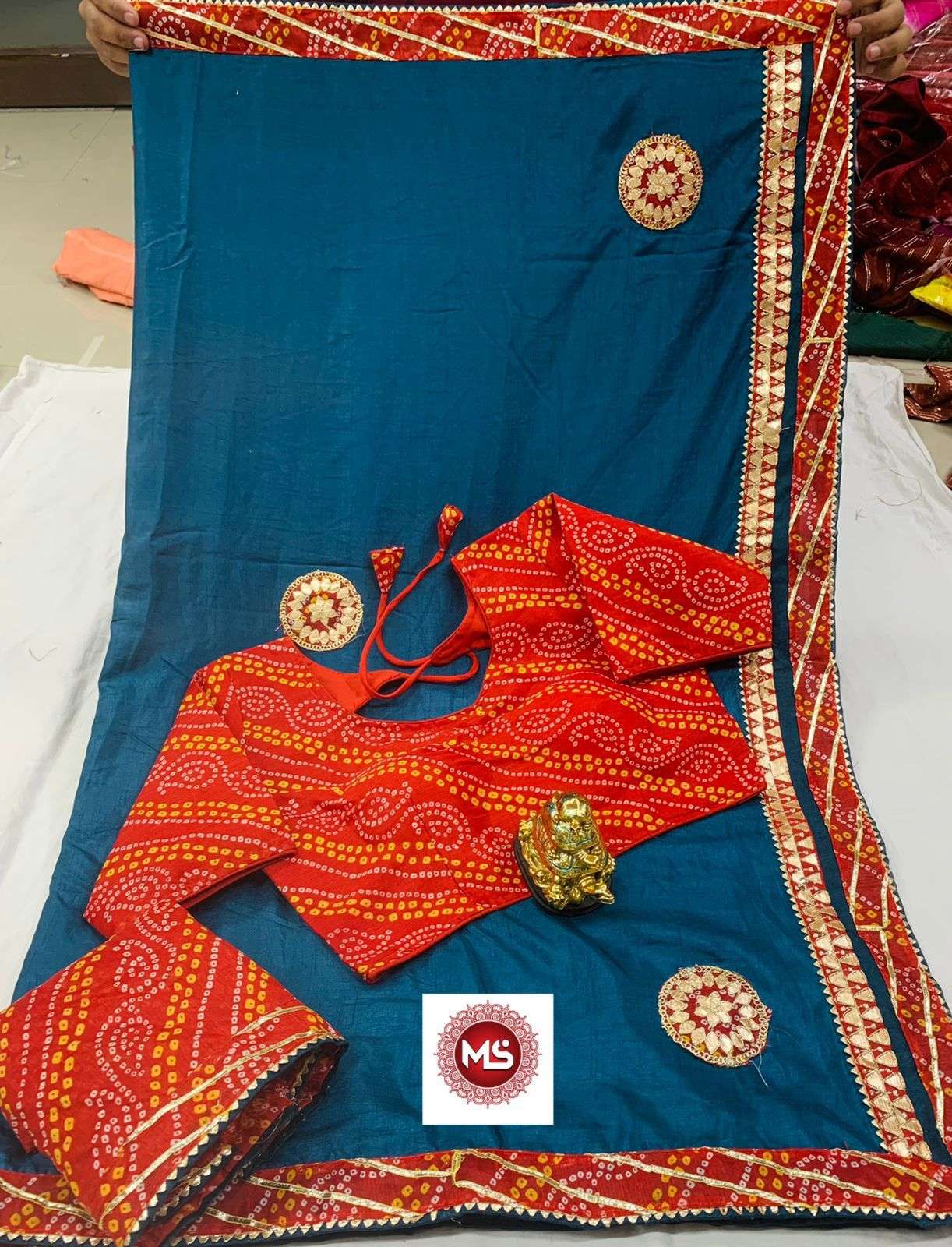 MS BRAND BANDHEJ DESIGNER BANGLORI SILK SAREE 