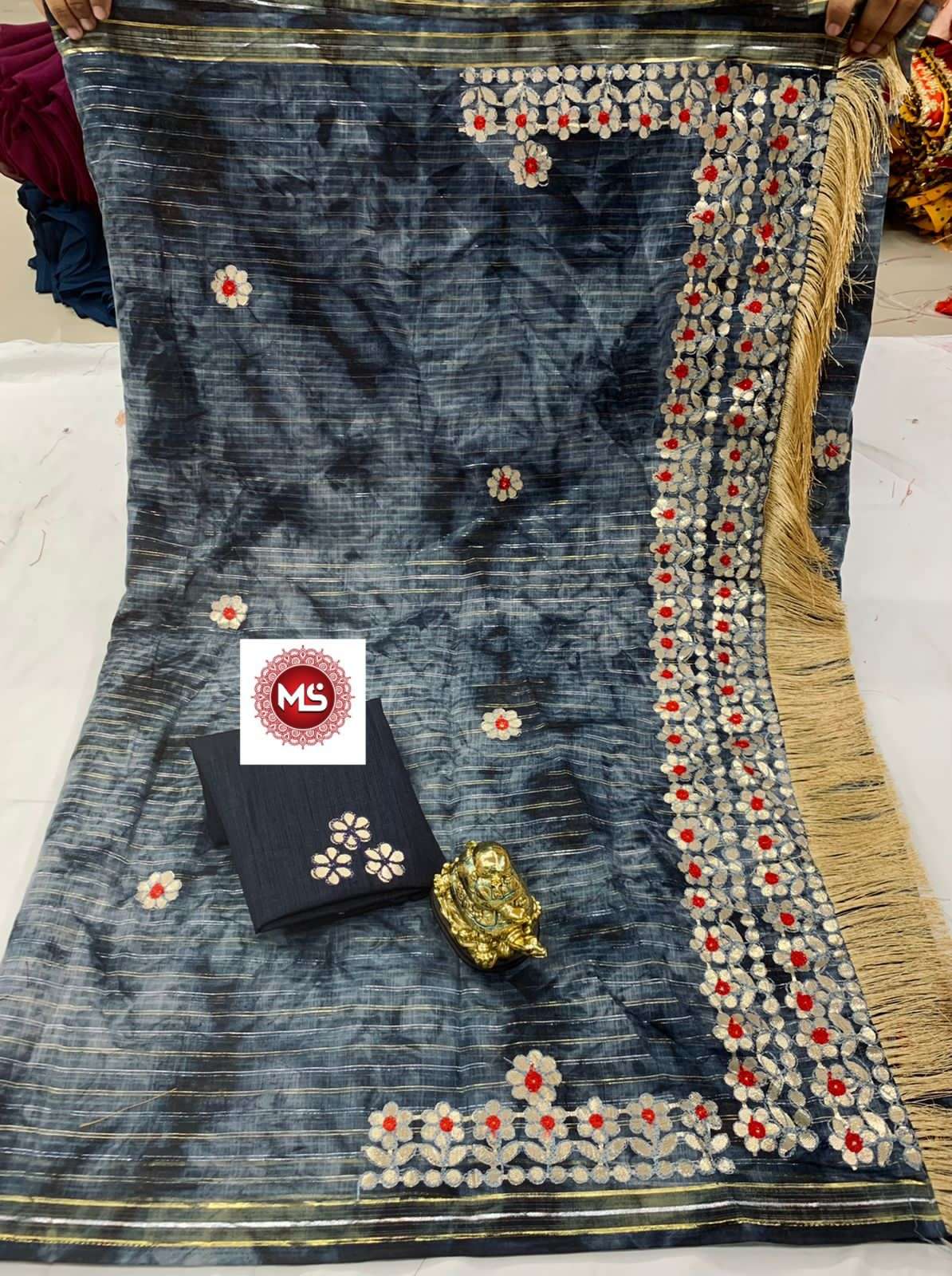 MS BRAND SIBORI DESIGNER PURE COTTON SIBORI SAREE
