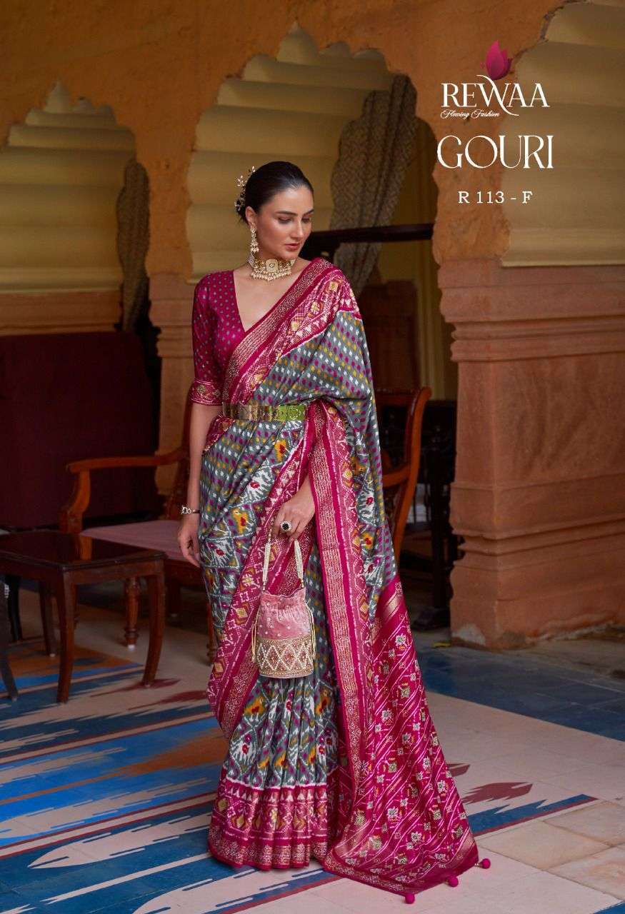 rewaa gouri series 113 color patola saree