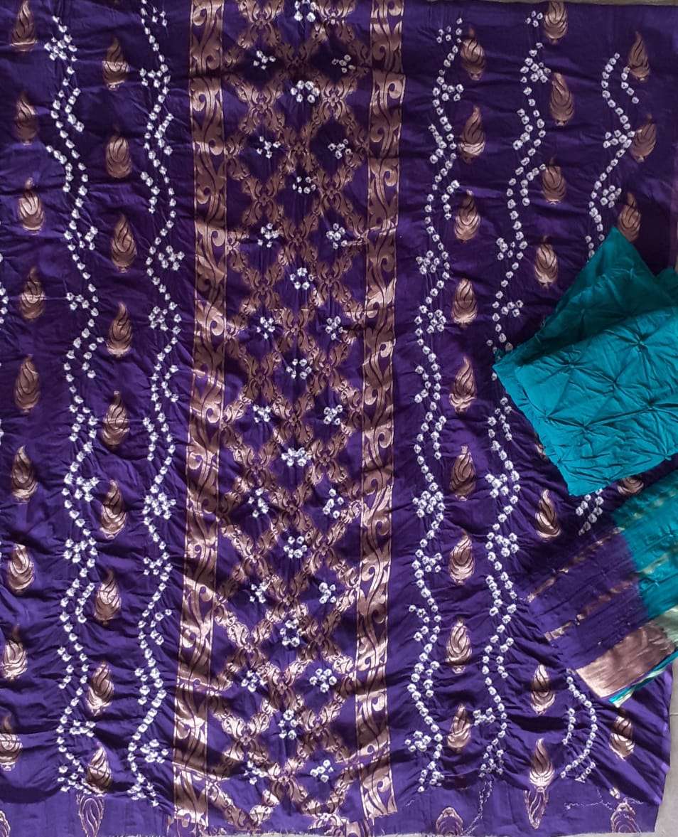 SC Zecord Heavy Bandhej Pure Satin Cotton suit