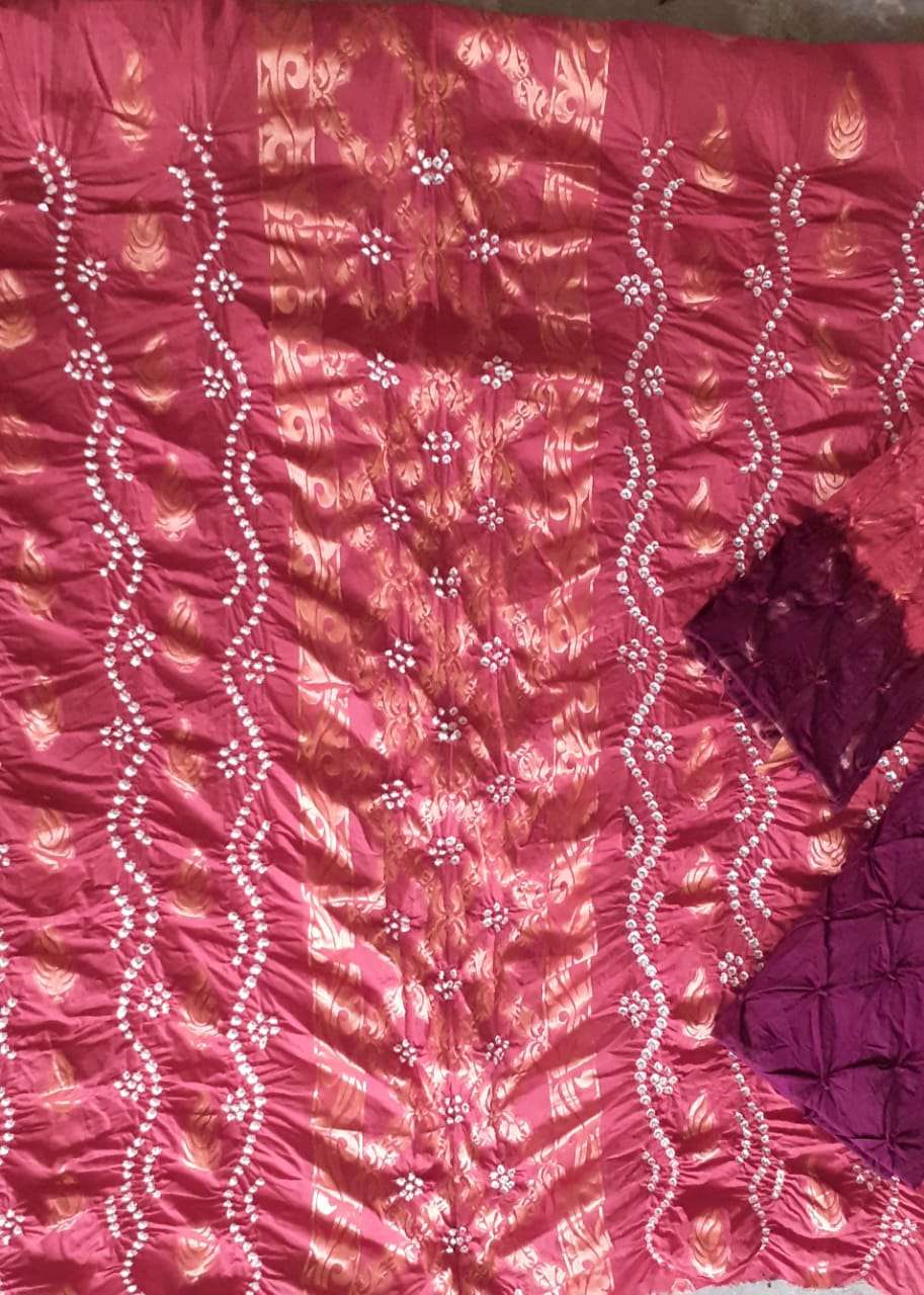 SC Zecord Heavy Bandhej Pure Satin Cotton suit