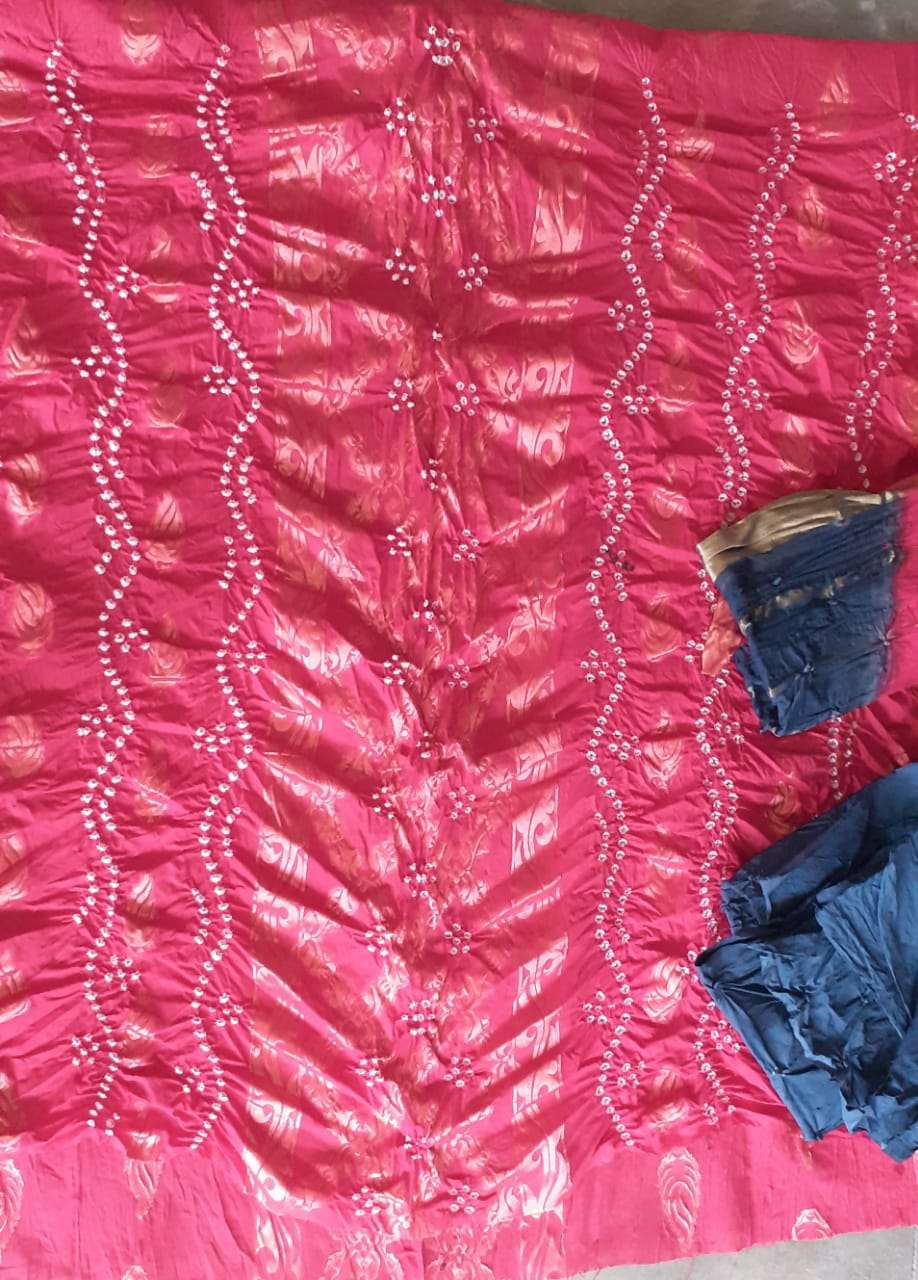 SC Zecord Heavy Bandhej Pure Satin Cotton suit