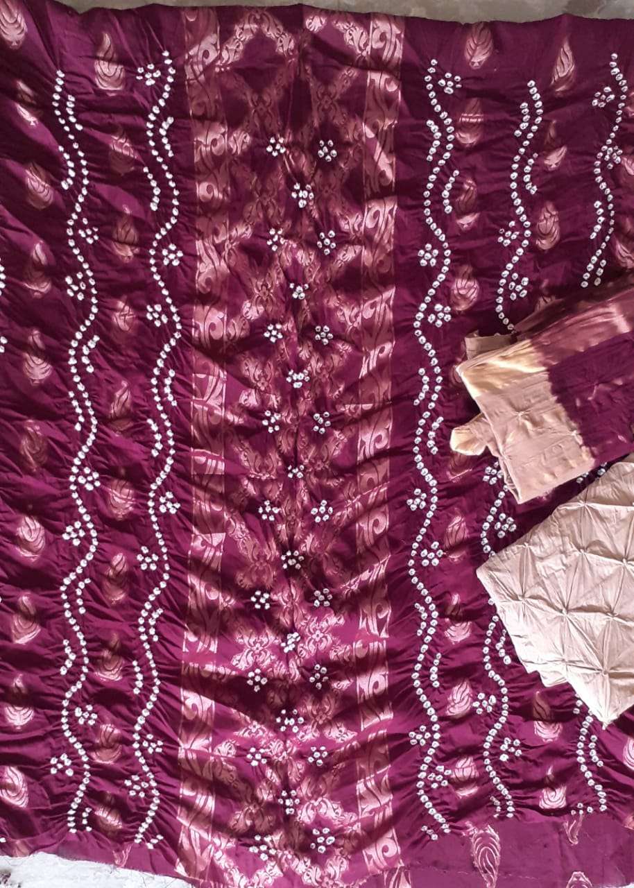 SC Zecord Heavy Bandhej Pure Satin Cotton suit