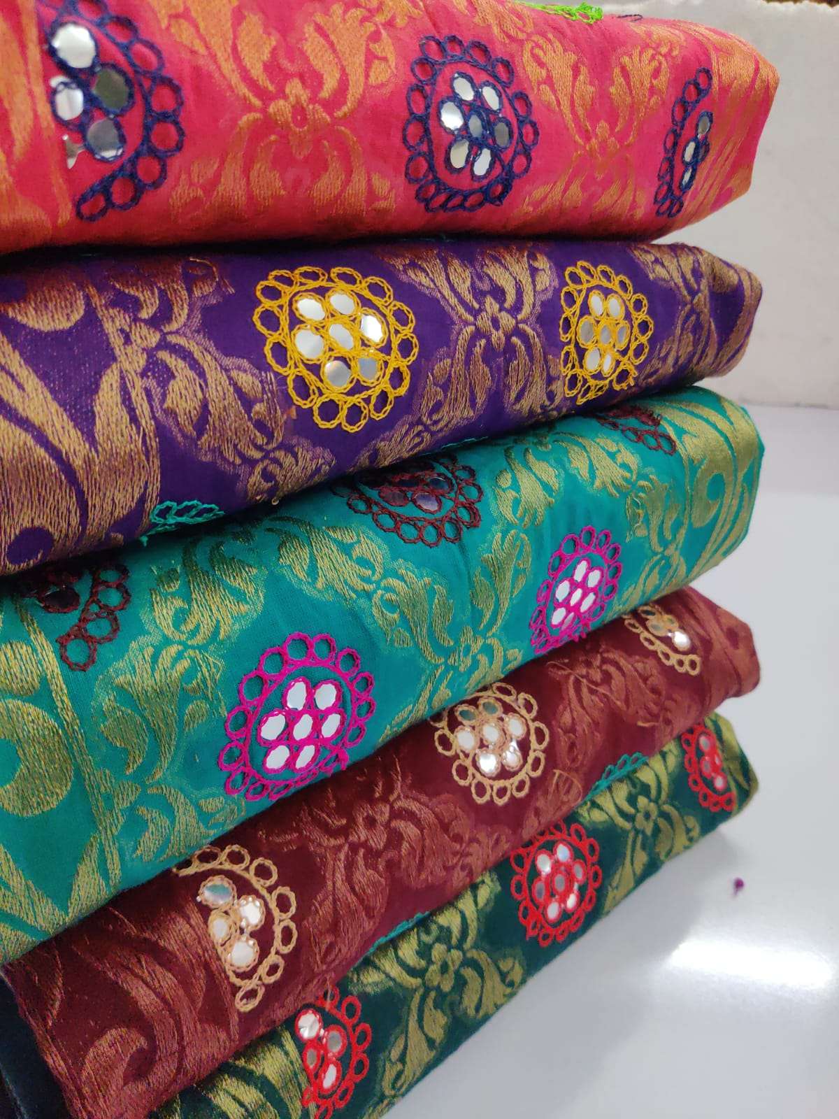 SC Zecord Heavy Bandhej With Work Pure Satin Cotton  suit