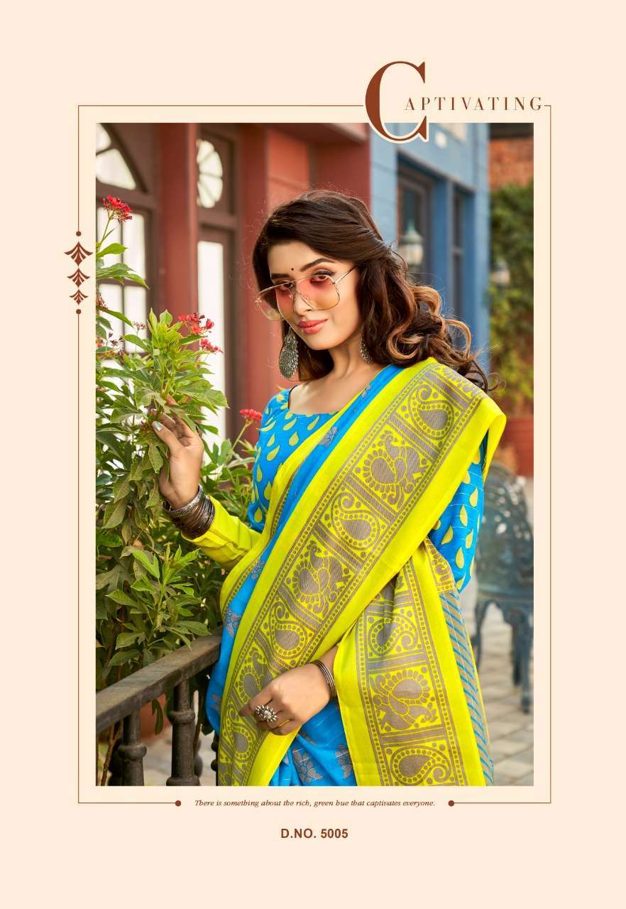 vinamra corporation line silver zari part 1 series 5001-5006 cotton saree