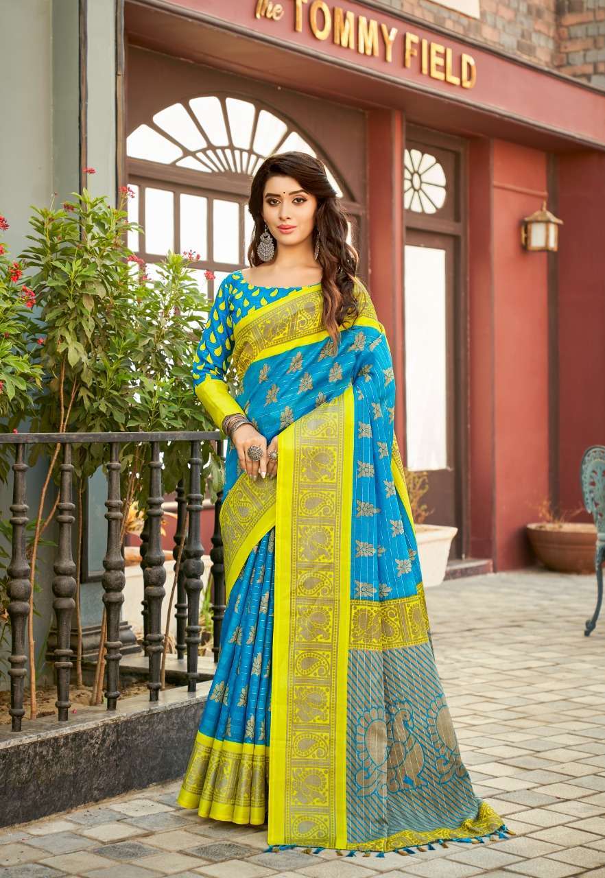 vinamra corporation line silver zari part 1 series 5001-5006 cotton saree