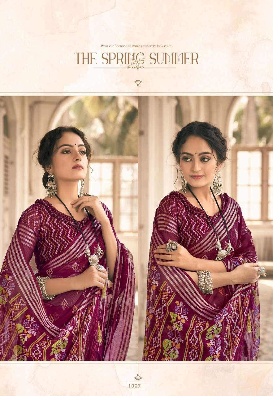 vinamra corporation rajdeep series 1001-1008 viscose patta saree