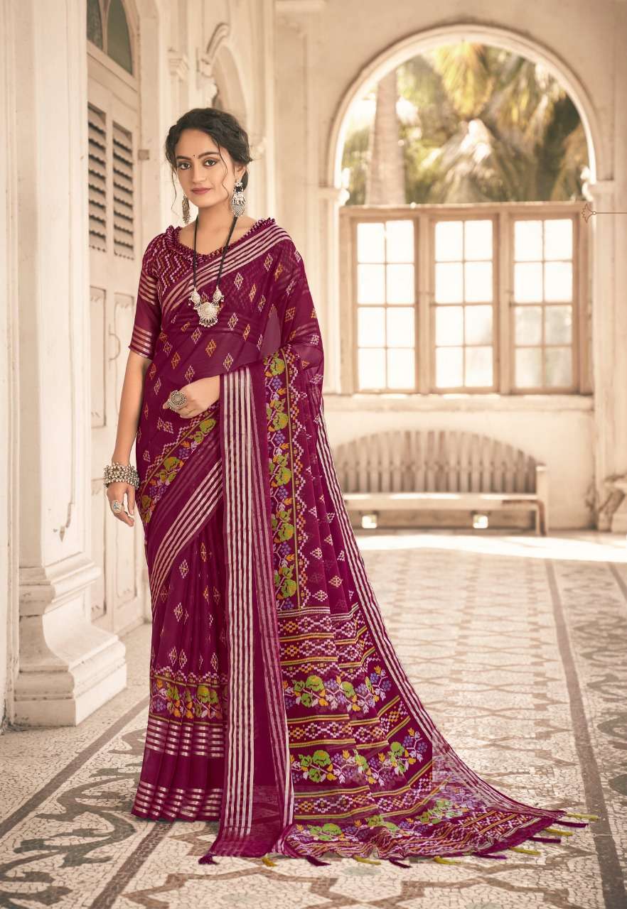 vinamra corporation rajdeep series 1001-1008 viscose patta saree
