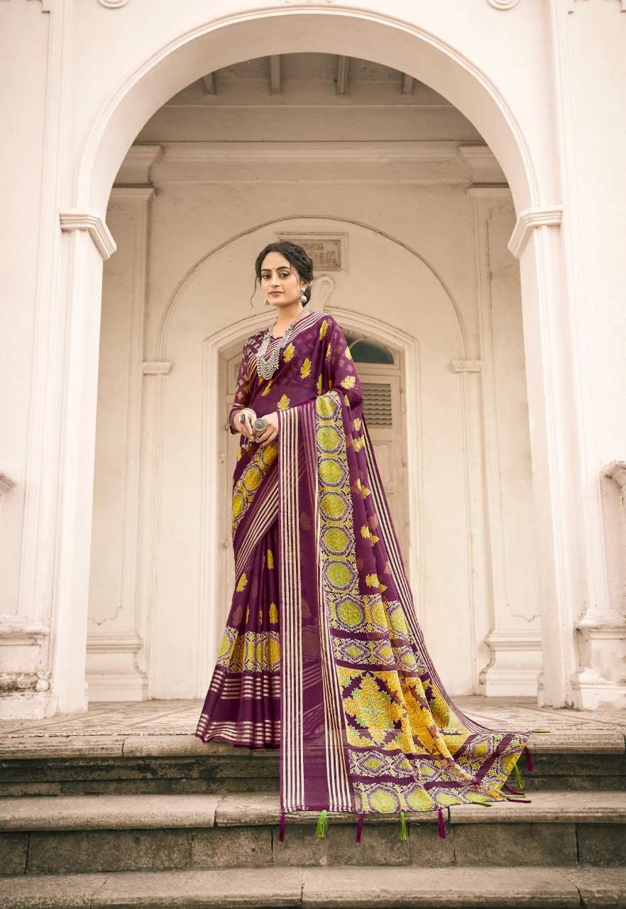 vinamra corporation rajdeep series 1001-1008 viscose patta saree