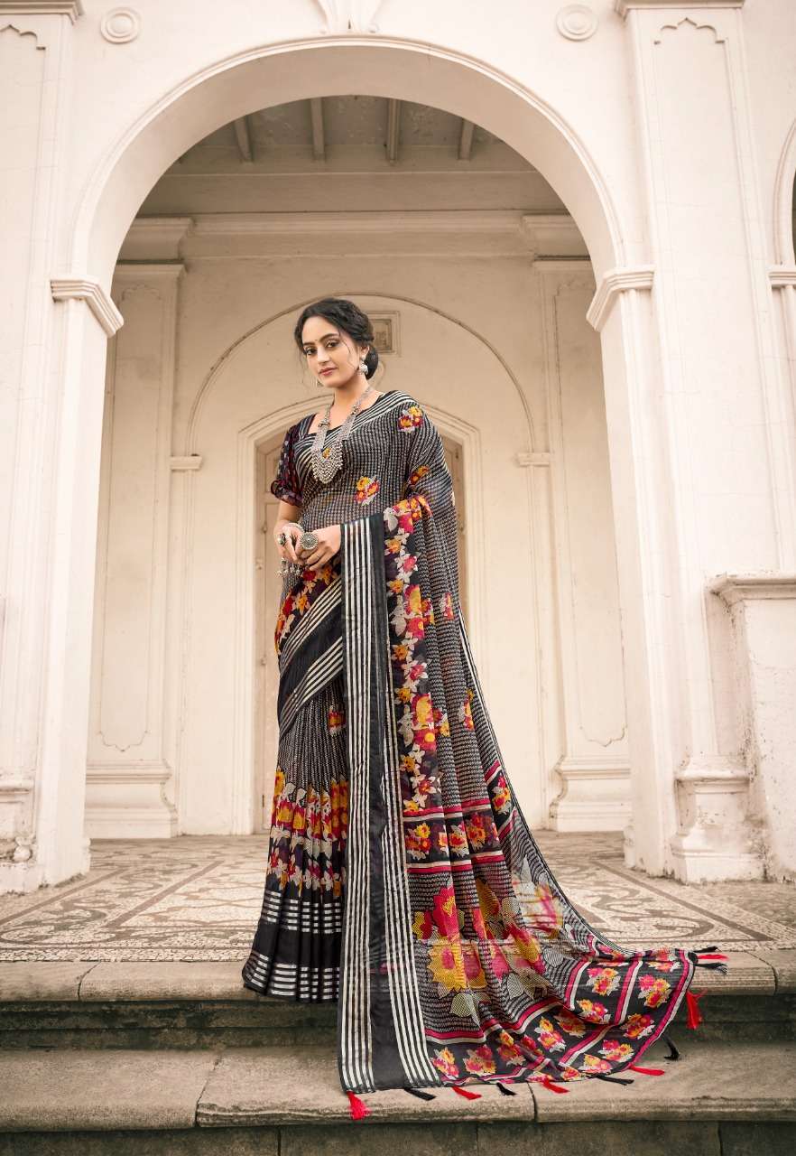 vinamra corporation rajdeep series 1001-1008 viscose patta saree