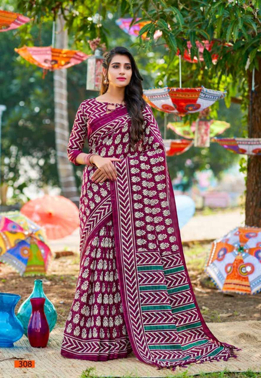 vinamra corporation white wings series 3001-3008 Silver Zari saree