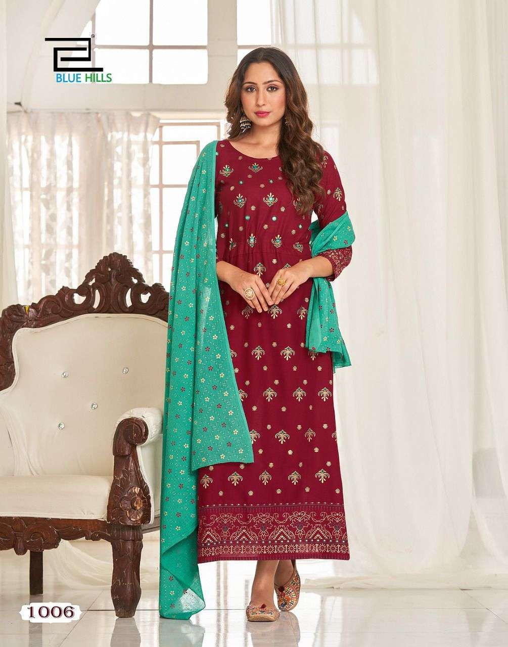 blue hills tradition kurti with dupatta beautiful colors authorized supplier