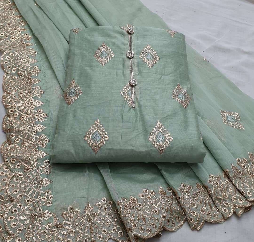 BT-07 DESIGNER CHANDERI MULTI WORK NON CATALOG SALWAR SUIT