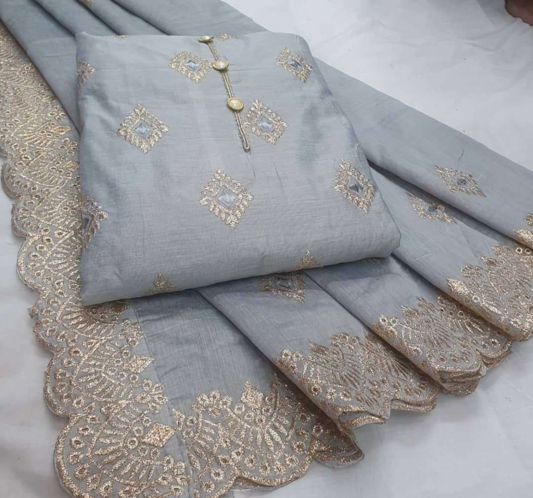 BT-07 DESIGNER CHANDERI MULTI WORK NON CATALOG SALWAR SUIT