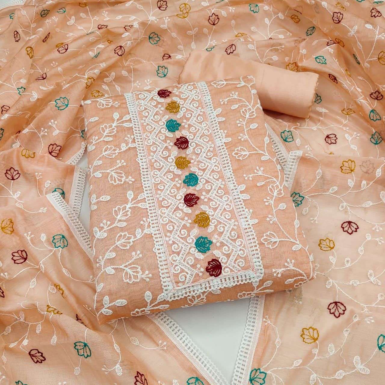 BT-07 DESIGNER CHANDERI MULTI WORK NON CATALOG SUIT S