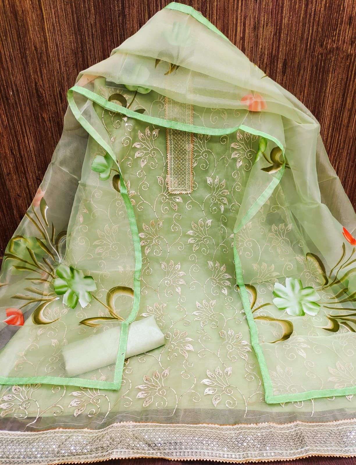 BT-17 SABYA SAACHI VOL-40 DESIGNER ORGANZA TISSUE NON CATALOG SUIT 