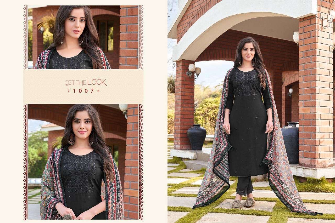 hariyaali kalista series 1001-1008 viscose silk readymade suit 