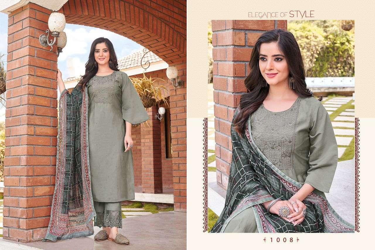 hariyaali kalista series 1001-1008 viscose silk readymade suit 